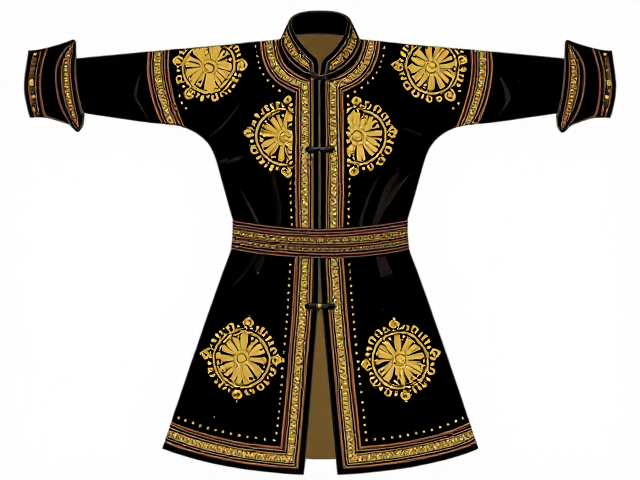 元代蒙古贵族服饰装饰，钉金绣工艺矢量图素材下载