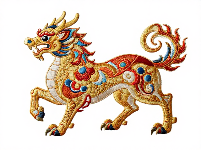 瑞兽纹样细节的刺绣工艺与视觉强化