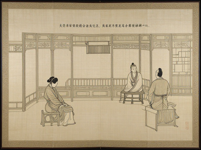屏风挂画的空间叙事与场景构建