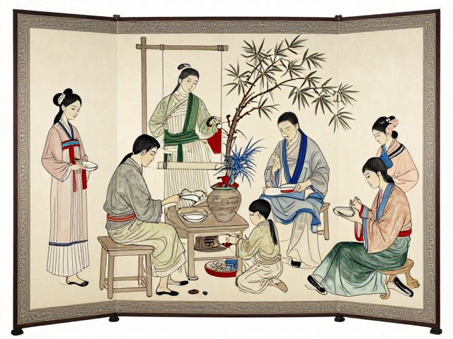 非遗织绣复合工艺手绘稿，屏风挂画创作与艺术价值解析