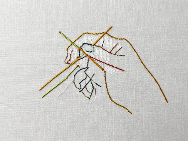盘绣复合工艺装饰画铺针技巧，避免重压变形，提升立体美感