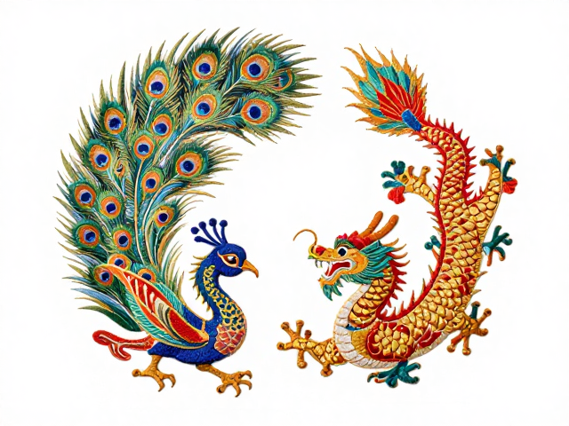 孔雀龙凤纹样中的铺绒美学解析