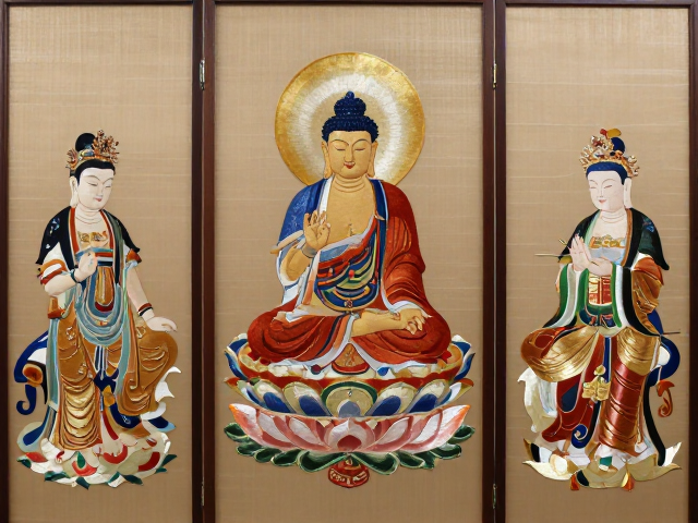 广绣屏风装饰神像佛像，绣花针下绣出东方雅致软装美学