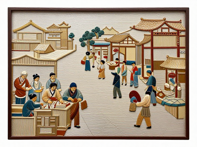 广绣文创旅游纪念品，立体浮雕外销工艺，传承传统市场美学