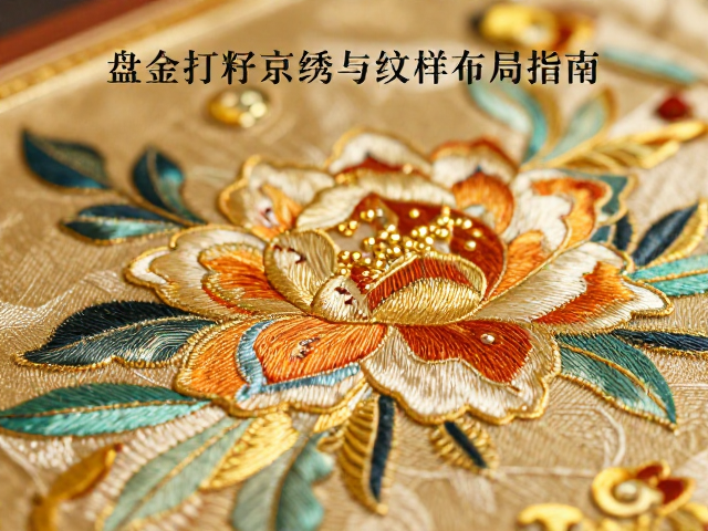 盘金打籽京绣技法解析，高端定制饰品配色与纹样布局指南
