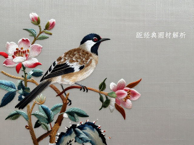瓯绣经典题材解析，花鸟山水间的细腻针脚与意境之美