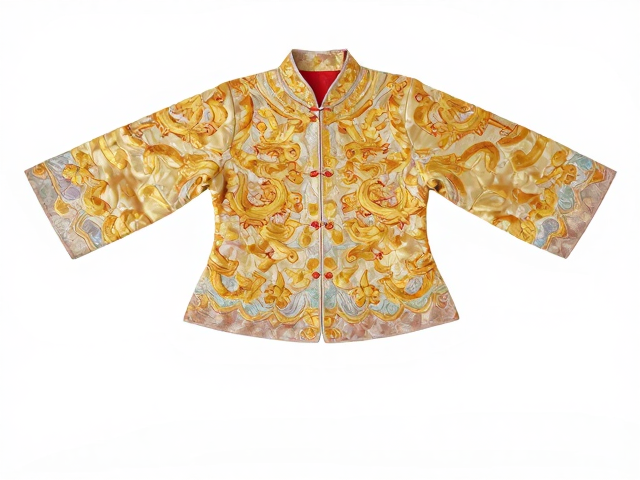 盛金绣工艺详解，金色礼服婚服刺绣技法与设计灵感