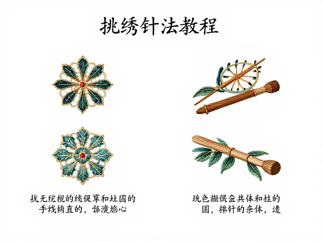 垫绣针法入门教程，传统纹样临摹与钉线绣技法详解