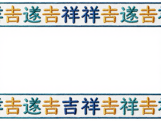 缠针绣工艺文化解析，边线装饰与吉祥文字的美学融合