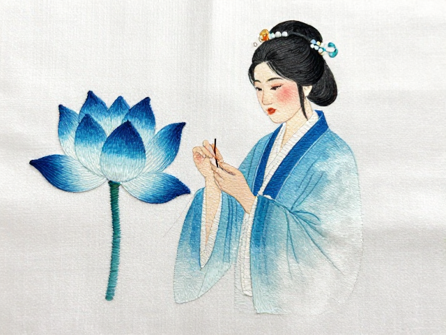 施针绣非遗传承，同色系晕染与基础穿针引线技法解析