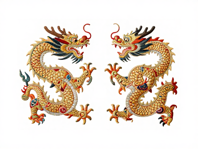 宫廷龙凤刺绣纹样赏析，针脚细节解读龙凤呈祥寓意