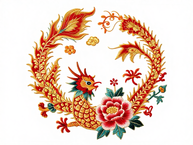 凤穿牡丹纹样的构图逻辑与象征意义