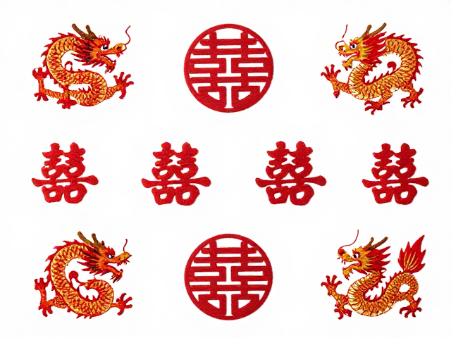 龙凤刺绣纹样的从属元素与组合寓意