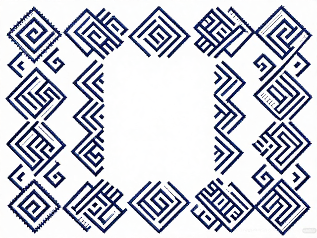 几何刺绣非遗纹样，回针万字纹技法与美学解析