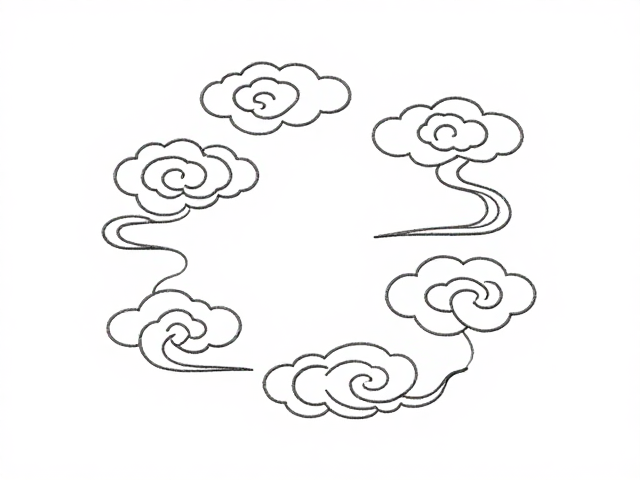 云纹刺绣纹样赏析，线条柔婉与云气缠绕构图的艺术之美