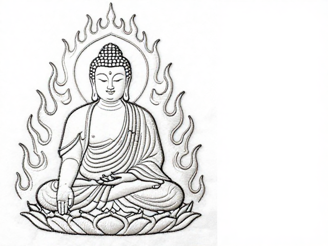 佛像刺绣定制，火焰纹线稿描摹与高清纹样设计指南