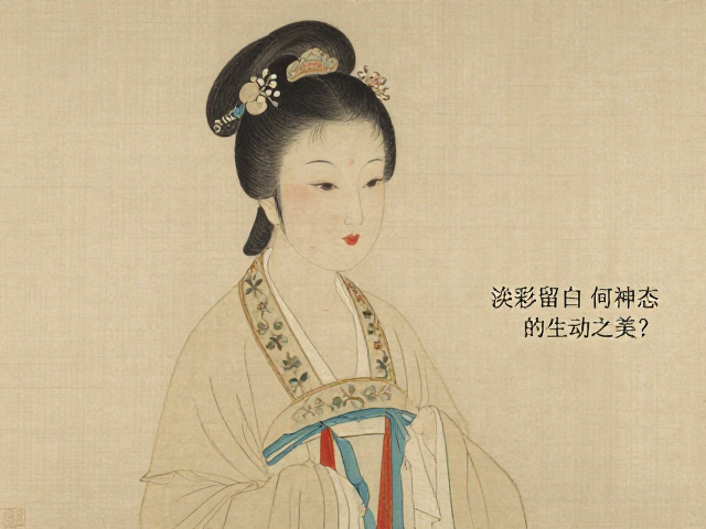 画绣形制解析，淡彩留白间，如何捕捉人物神态的生动之美？