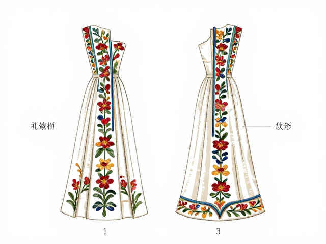 礼服刺绣形制解析，左右对称与边饰纹样练习指南