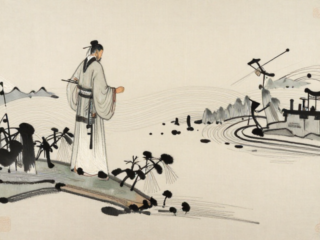 文人刺绣技法，线条如笔墨，诗画并置的艺术魅力