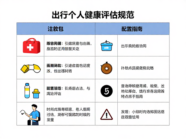 出行前个人健康评估规范,急救包与补给点配置指南