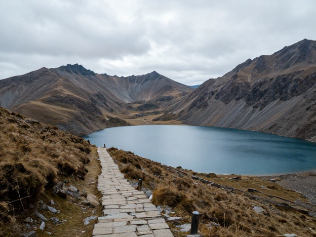 高山湖泊的静谧时刻
