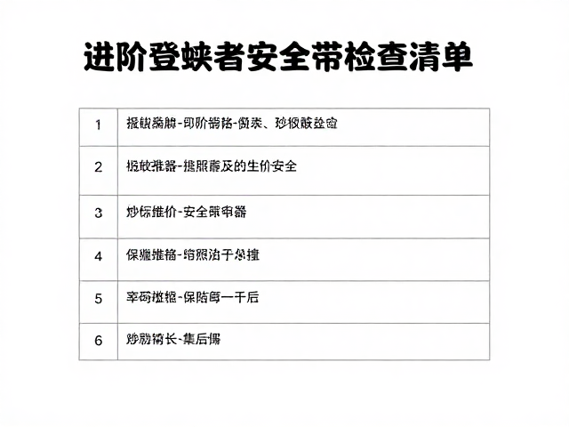 进阶爱好者安全带检查清单