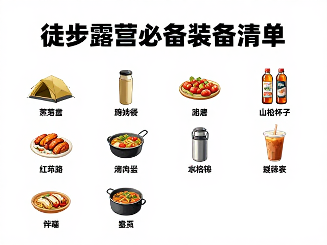 徒步露营必备装备清单,高热量路餐与多人分担攻略
