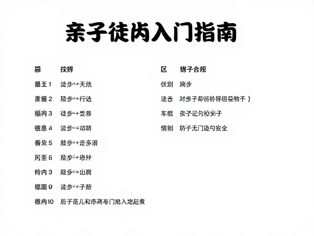 亲子徒步装备清单,户外出行导航辨向入门指南