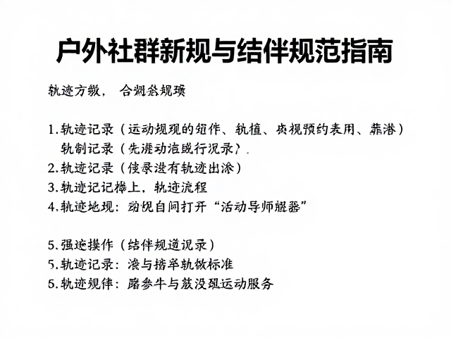 户外社群新规,轨迹记录与结伴规范指南