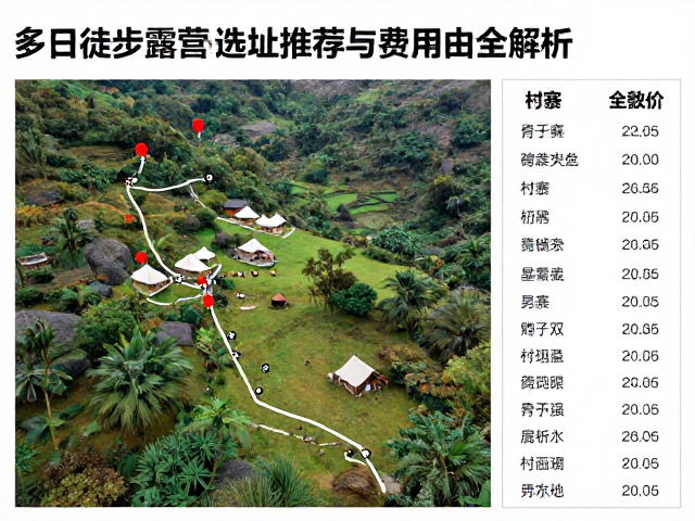 多日徒步露营点选址,村寨住宿推荐与费用明细全解析