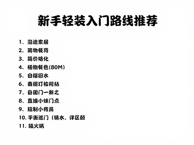 精简装备清单与功能选择