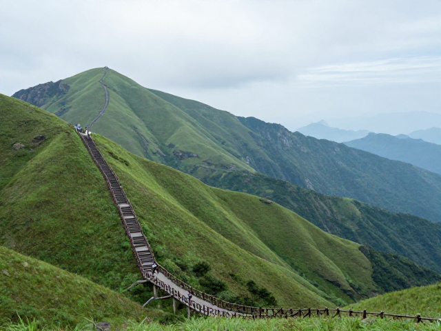 武功山环线海拔起伏详解,栈道与台阶路全程攻略