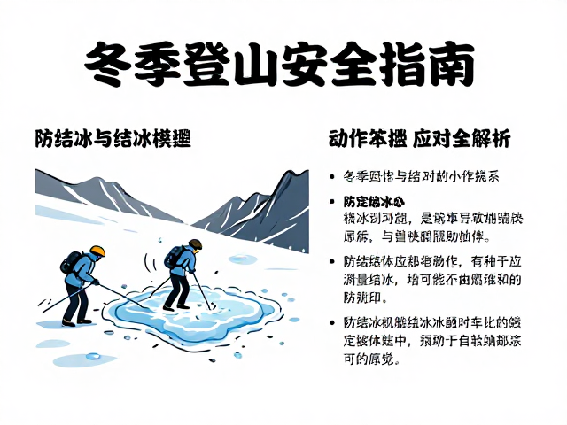 冬季登山安全指南,防结冰与动作笨拙应对全解析
