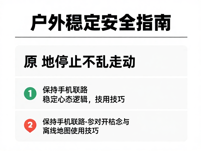 户外安全指南,原地停止不乱走动、保持手机联络与离线地图使用技巧