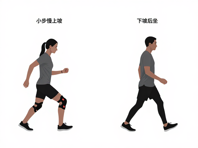 膝盖保护指南,小步慢上坡,下坡后坐,小步慢走更护膝