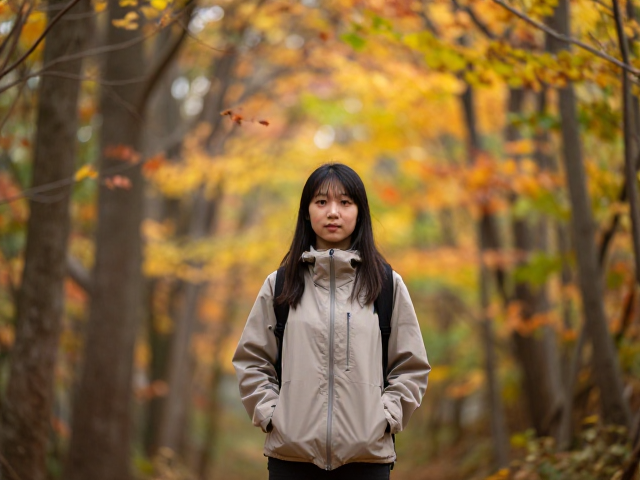 秋季彩林徒步人像,小光圈景深与穿搭摆姿全攻略