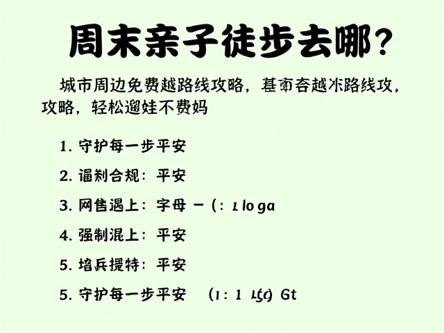 亲子互动的自然课堂:发现而非赶路