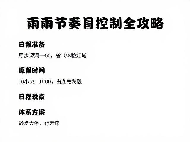 日程节奏与体能分配策略