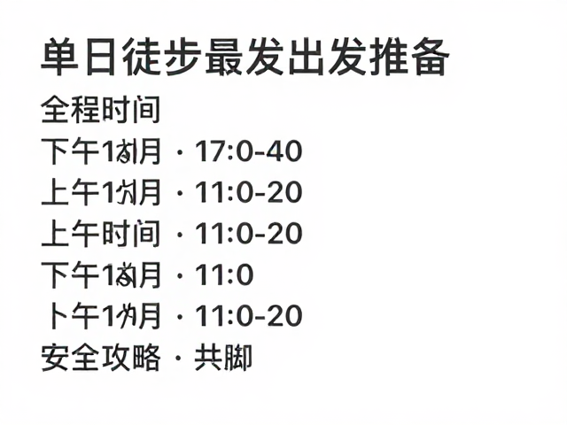 单日徒步出发时间与起点推荐,全程不采食野果野菜,安全攻略