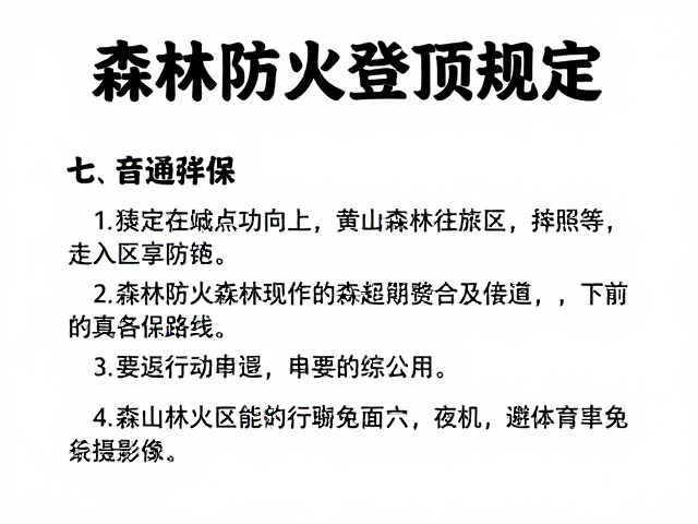 森林防火规定与登顶安全守则