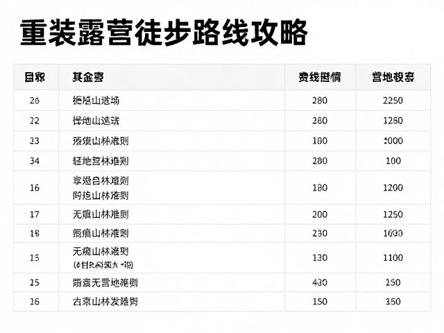 营地选址与无痕山林准则