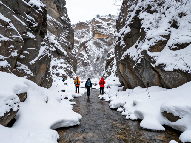 网红徒步难度真实测评,冬季峡谷溪流雪景穿越指南