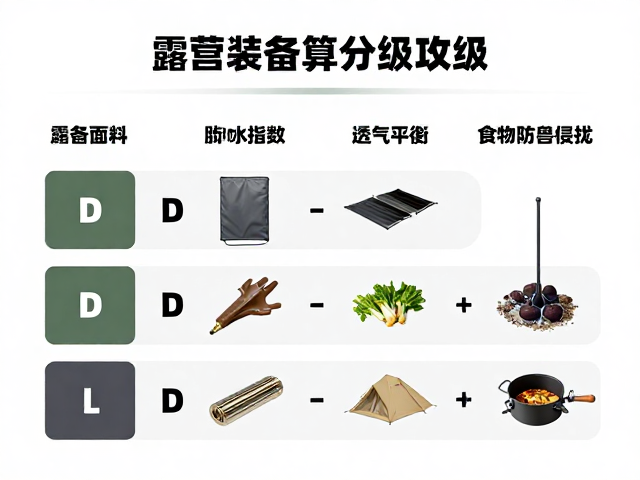 露营装备预算分级,D数面料与食物防兽侵扰全攻略