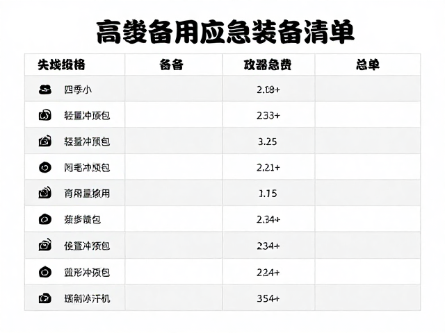 高海拔应急物资的科学配置清单