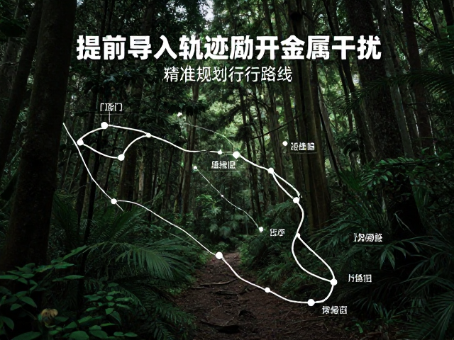 密林穿越指南,提前导入轨迹避开金属干扰,精准规划行进路线