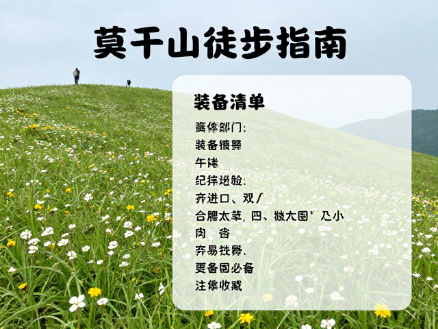 装备清单与行前准备