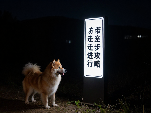 夜间带宠徒步攻略,防走失灯牌选购与首次出行准备