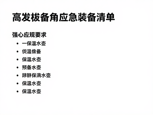核心应急装备清单解析