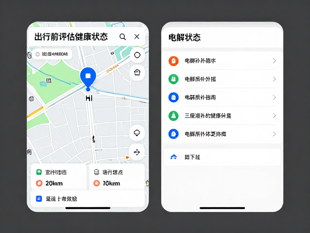 出行前评估健康状态,地图定位,电解质补充指南