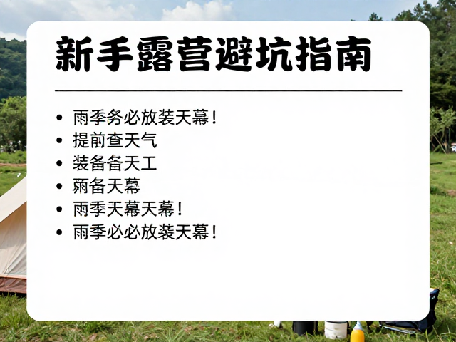 装备检查与应急准备清单